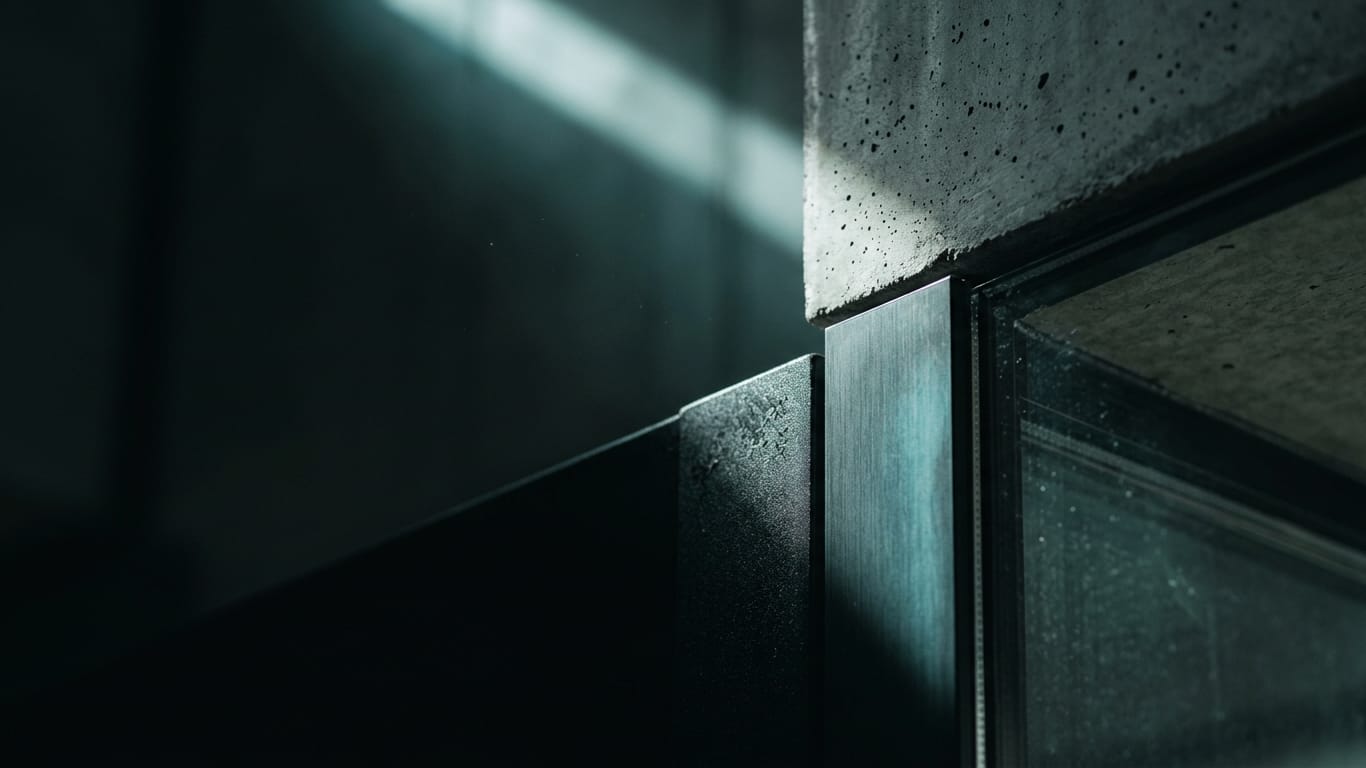 Illustration for this article: AISI reports AI agents that acted without authorisation during cyber testing. A shaft of hard daylight crossing a raw concrete soffit, dust suspended in the beam.