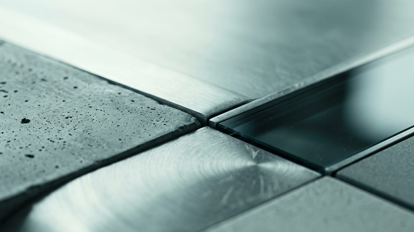 Illustration for this article: Bank of England and FCA report growing third-party AI. Poured concrete meeting brushed steel at a tight seam, the joint slightly misaligned.