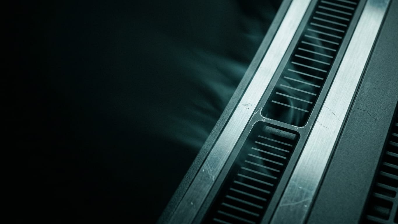 Illustration for this article: A Guide for Decision-Makers. A ventilation grille in deep shadow, cold air distorting the light passing through it.
