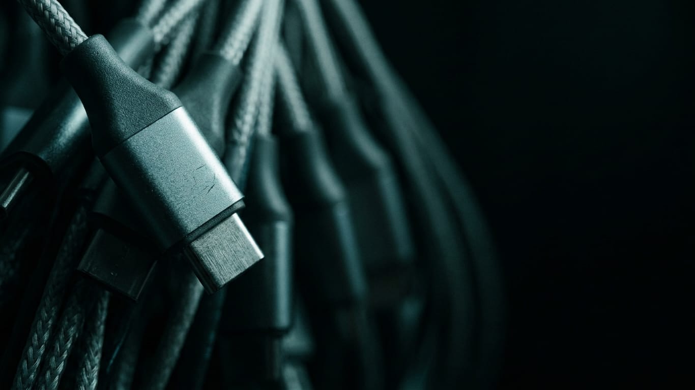 Illustration for this article: GDPR Article 25 makes privacy by design a duty. A dense bundle of unbranded patch cables, sharp at one connector and falling out of focus behind.