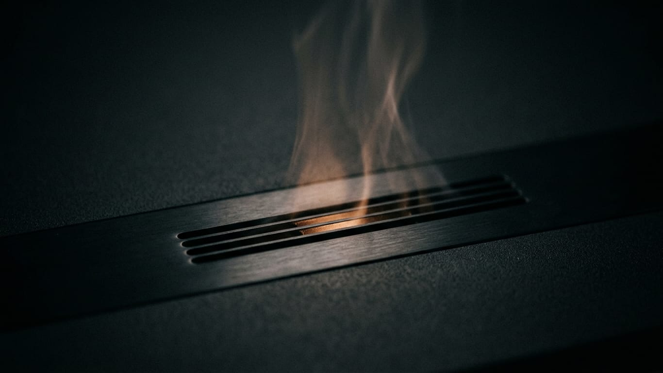 Illustration for this article: why standalone tools fail. A ventilation grille in deep shadow, cold air distorting the light passing through it.