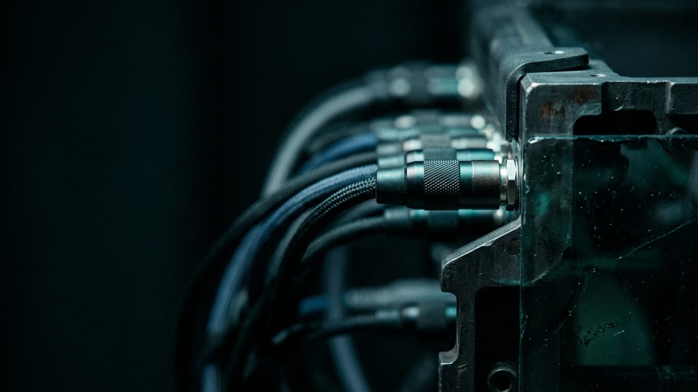 Illustration for this article: Kill switches for AI agents. A dense bundle of unbranded patch cables, sharp at one connector and falling out of focus behind.