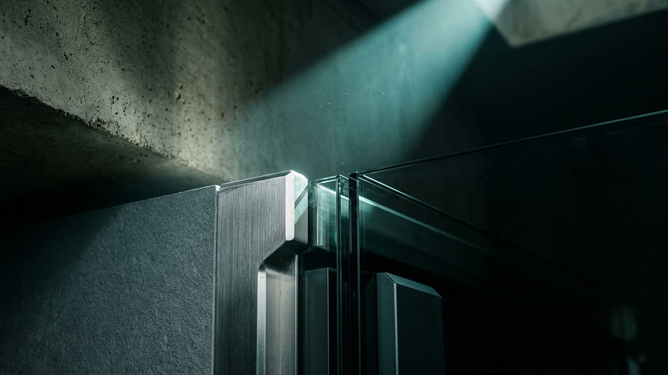 Illustration for this article: Securing MCP integrations after the 28 July 2026 spec. A shaft of hard daylight crossing a raw concrete soffit, dust suspended in the beam.