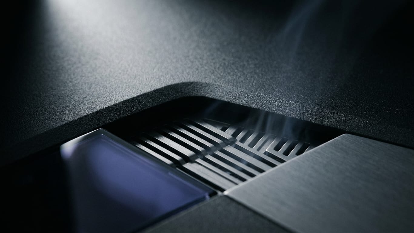 Illustration for this article: Study shows LLMs leak personal data in notes. A ventilation grille in deep shadow, cold air distorting the light passing through it.