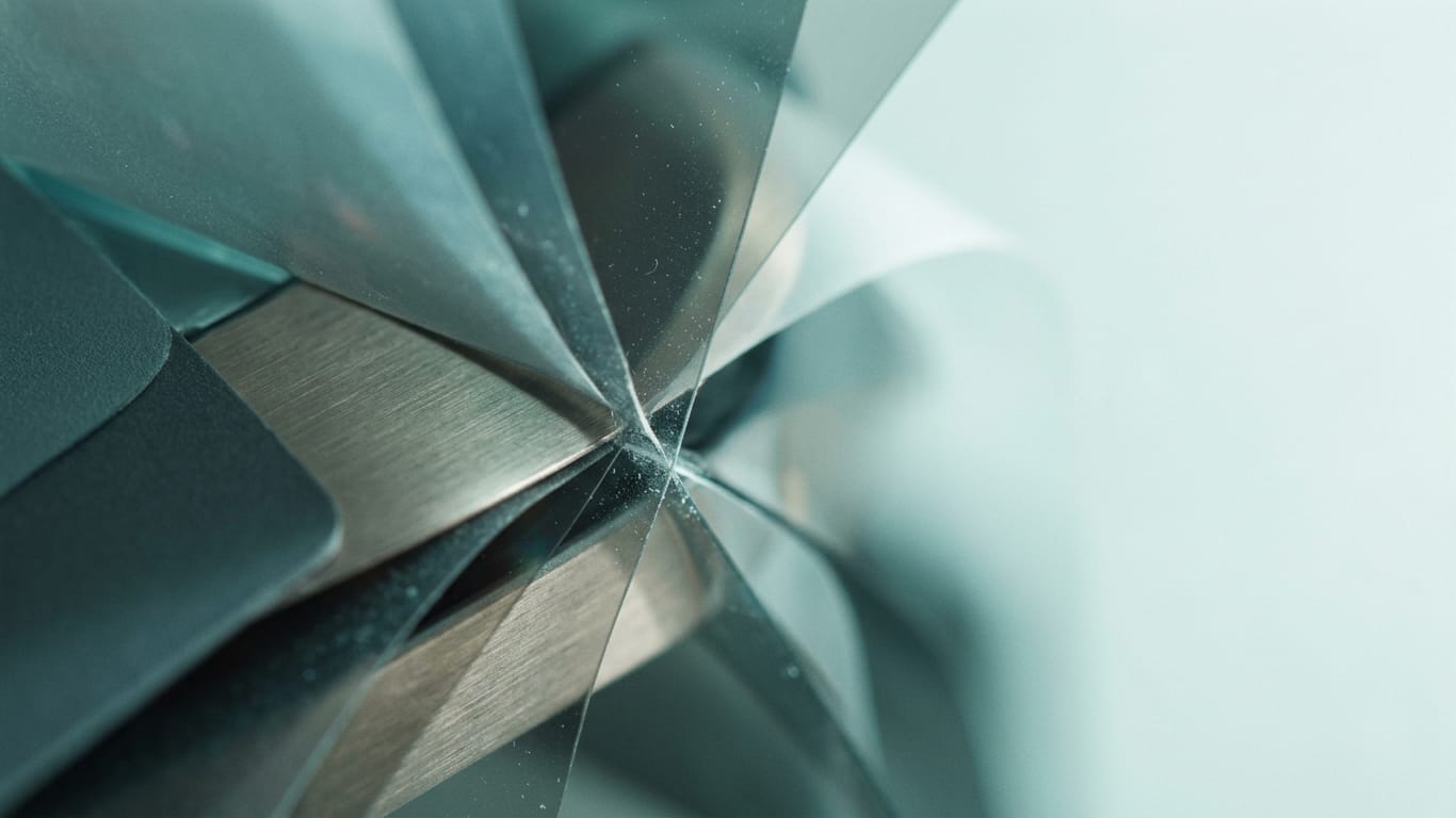 Illustration for this article: AI can distort memories. Layers of translucent film lifted apart, light scattering between the sheets.