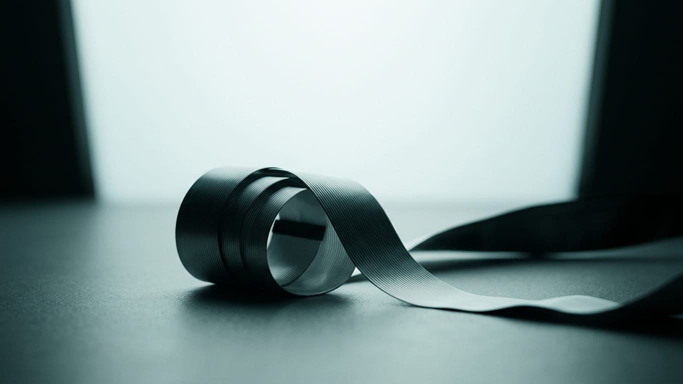 Illustration for this article: When multiple AI models check each other. A coil of unbranded ribbon cable unspooling across a matte floor into darkness.